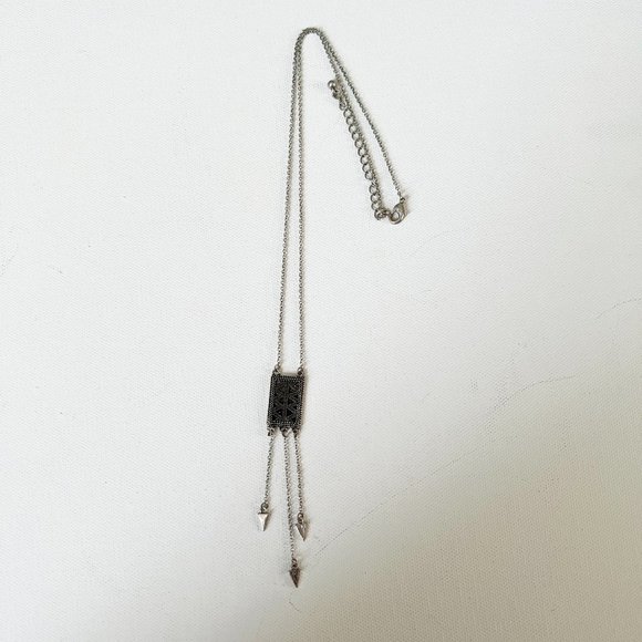 Rectangular Pendant Chain Necklace - Picture 2 of 2